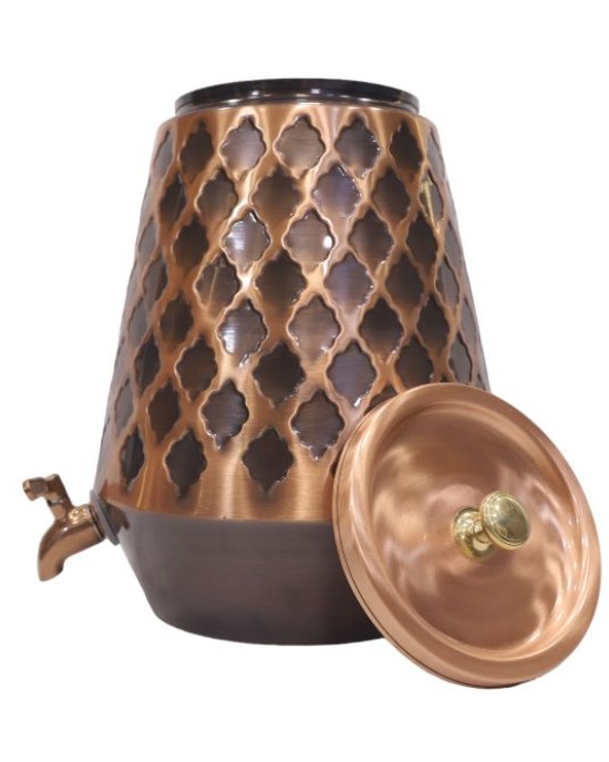 Premium pure copper water dispenser matka tank pot with honeybee style (12L-1200ML)