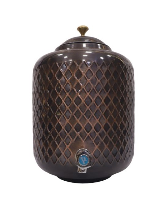 Premium Quality Pure Copper Matka Pot with Lid and Tap Water Dispenser