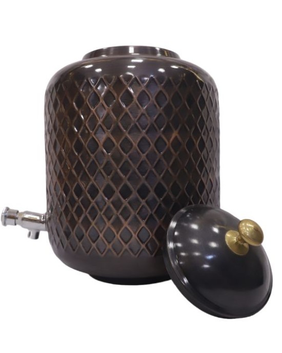 Premium Quality Pure Copper Matka Pot with Lid and Tap Water Dispenser