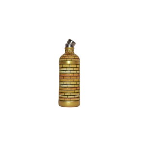 Printed clay heavy water bottle with steel cap
