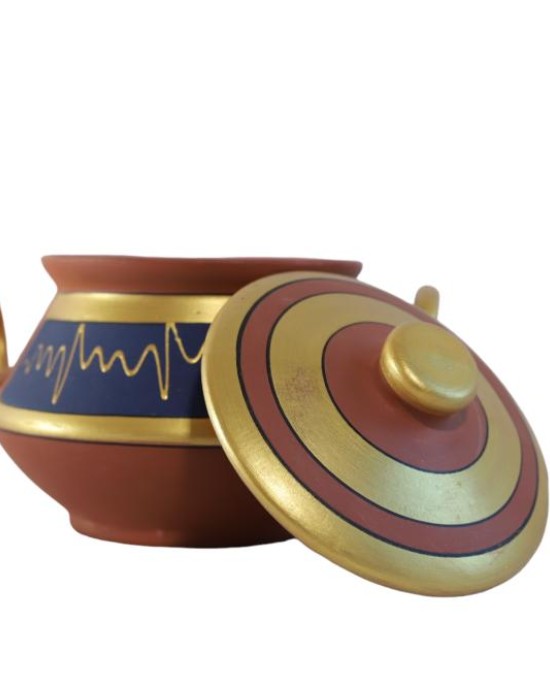 Printed Terracotta Clay serving pot set of 3 