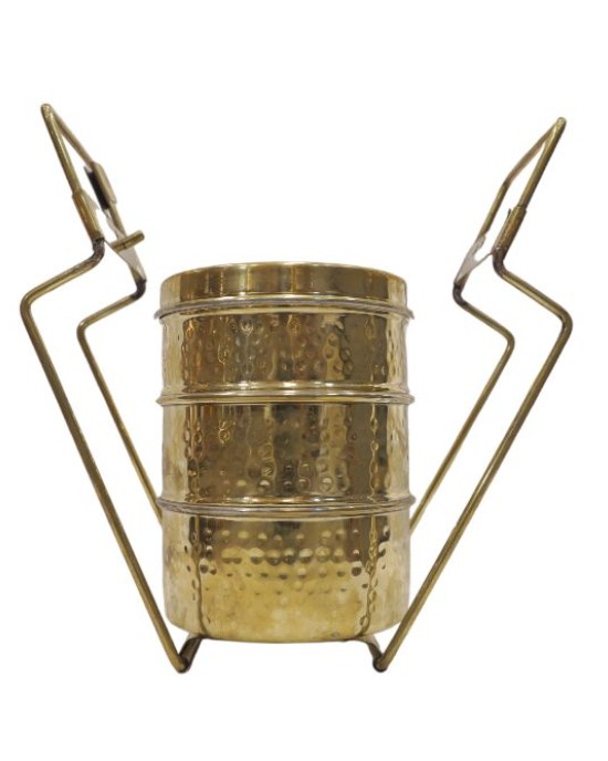 Pure brass three portion lunch box