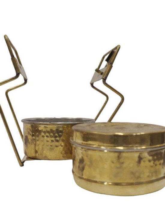 Pure brass two portion lunch box