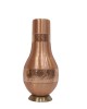 Pure copper bed side bottle middle hammerd design with inbuilt glass