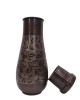 Pure Copper Bedside Water Bottle with Middle Carving and Inbuilt Glass