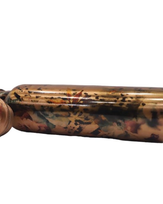 Pure Copper Bottle with Beautiful Leaf Print