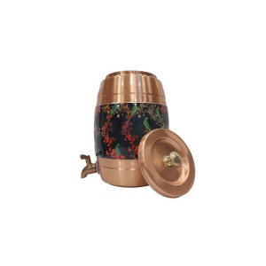 Pure copper dispenser with middle meena work with tap (12L-1200 ML)