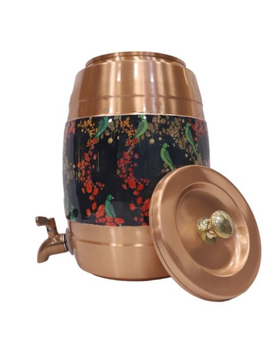 Pure copper dispenser with middle meena work with tap (12L-1200 ML)