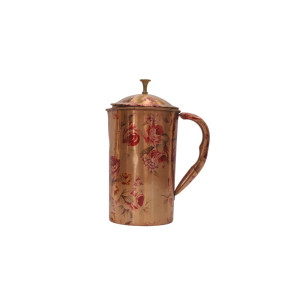  Pure Copper Flower Design Jug with Handle - Elegance Meets Functionality (2L)