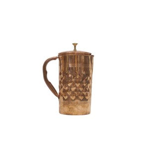 Pure copper hammered design jug with handle (2L)