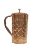 Pure copper hammered design jug with handle (2L)