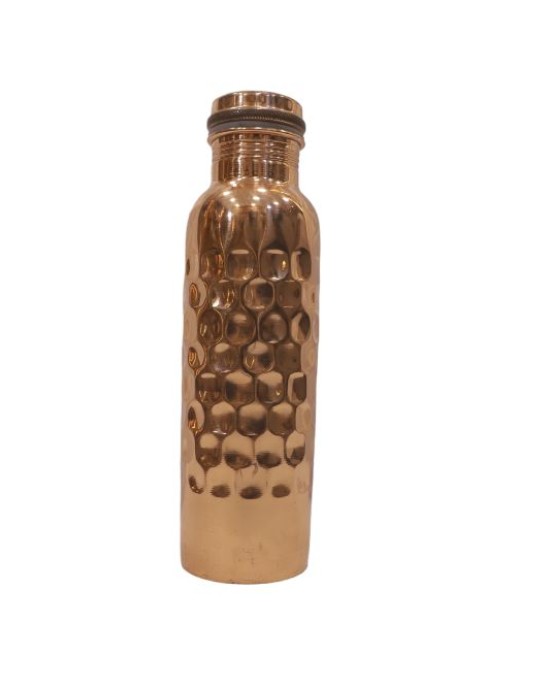 Pure copper hammered shape bottle (500 ML)