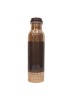Pure copper hammered water bottle with middle silk finish (1L)
