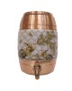 Pure copper matka with meena work on middle and top water dispenser with lid and tap (12L)