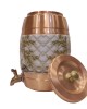 Pure copper matka with meena work on middle and top water dispenser with lid and tap (12L)