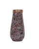 Pure copper meena work bed side bottle with inbuilt glass (1.25L)