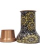 Pure copper meena work bed side bottle with inbuilt glass (1L)