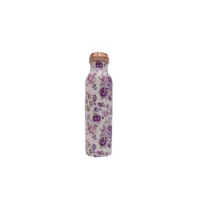 Pure copper meena work bottle with Jasmine print (1L)