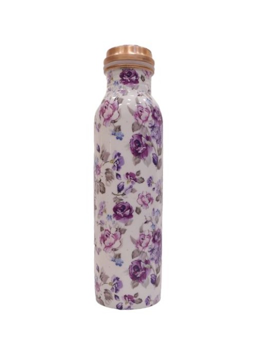 Pure copper meena work bottle with Jasmine print (1L)