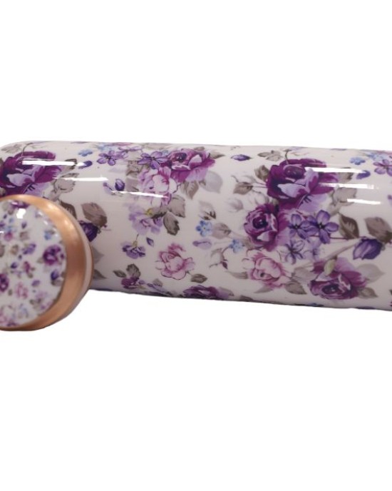 Pure copper meena work bottle with Jasmine print (1L)