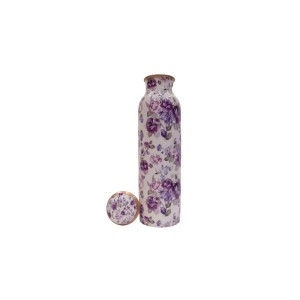 Pure copper meena work bottle with Jasmine print (1L)