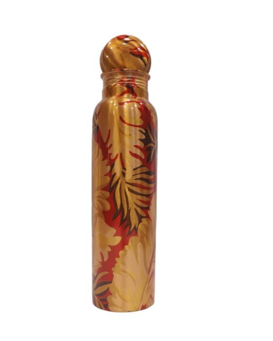 Pure copper meena work bottle with leaf edition (1L)