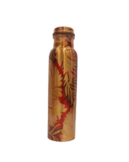 Pure copper meena work bottle with leaf edition (1L)