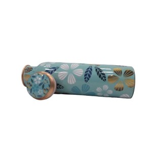 Pure Copper Meena work watter bottle with flora finish 1L 