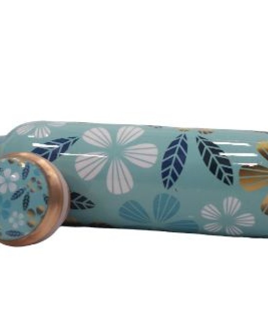 Pure Copper Meena work watter bottle with flora finish 1L 
