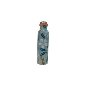 Pure Copper Meena work watter bottle with flora finish 1L 