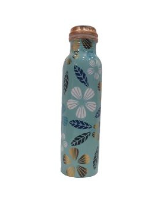 Pure Copper Meena work watter bottle with flora finish 1L 