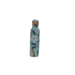 Pure Copper Meena work watter bottle with flora finish 1L 