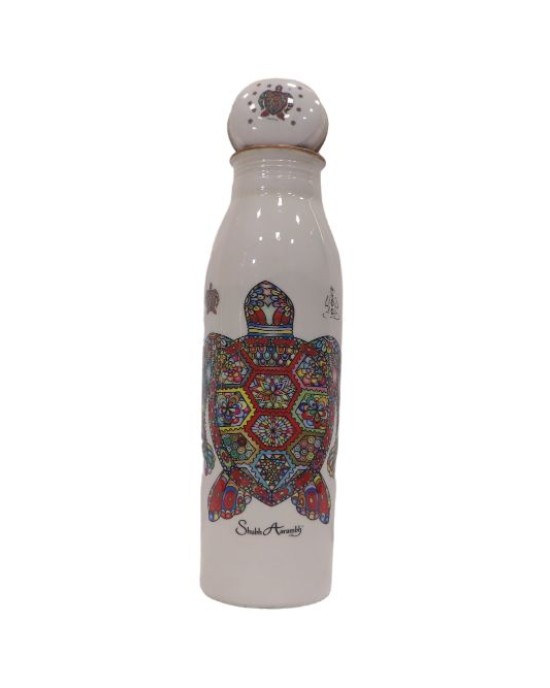 Pure copper meena work water bottle with lucky turtle edition (1L)