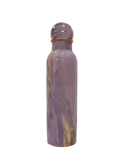 Pure copper meena work water bottle with purple edition (1L)