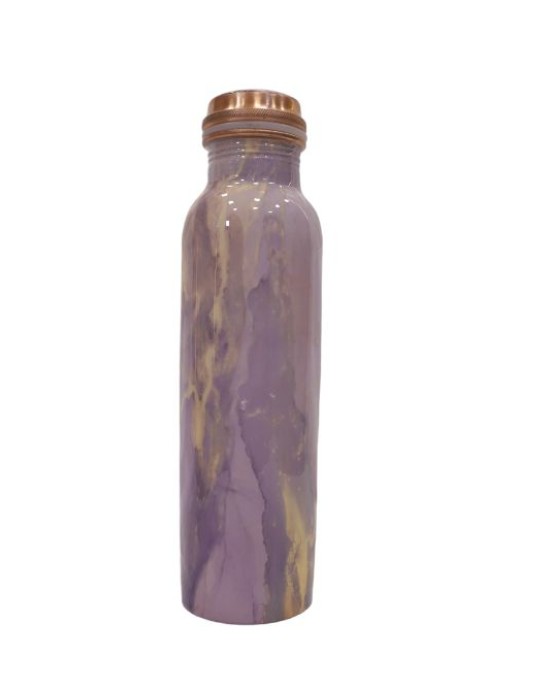 Pure copper meena work water bottle with purple edition (1L)