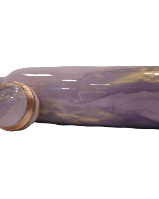 Pure copper meena work water bottle with purple edition (1L)