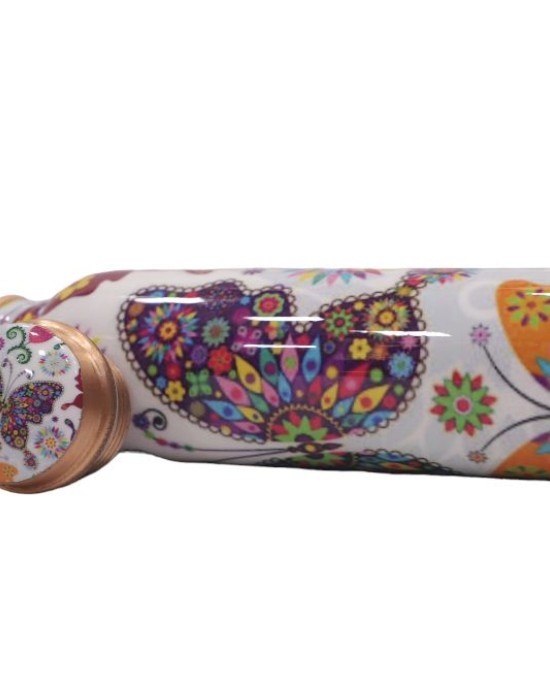 Pure Copper Meena Work Water Bottle