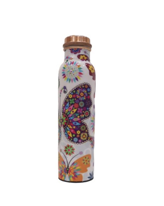 Pure Copper Meena Work Water Bottle