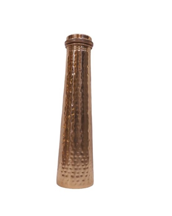 Pure copper narrow vessel hammerd finish bottle (1L)