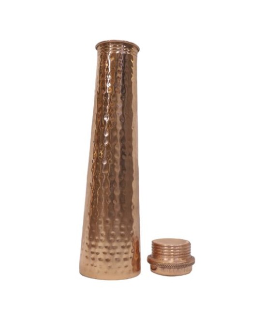 Pure copper narrow vessel hammerd finish bottle (1L)