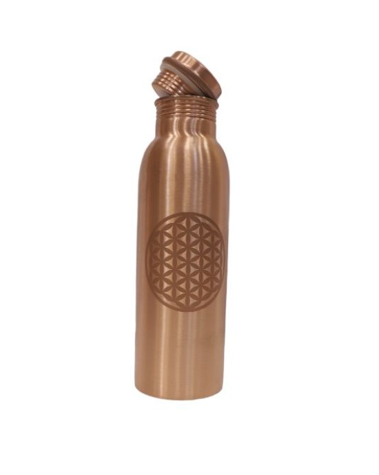 Pure copper plain water bottle with design (1L)