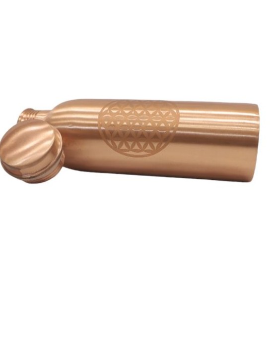 Pure copper plain water bottle with design (1L)