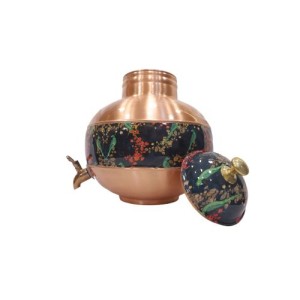 Pure Copper Pot with Meena Work and 12L Water Dispenser