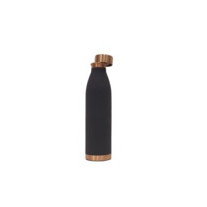 Pure Copper Water Bottle with Silk Black Finish