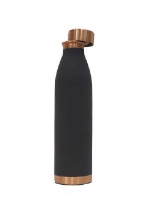 Pure Copper Water Bottle with Silk Black Finish