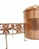 Pure copper water container hammerd work in middle with tap and stand 12 L