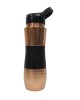 Pure Copper Water Hammered Shape Sipper with Middle Silk Finish