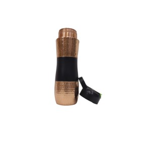 Pure Copper Water Hammered Shape Sipper with Middle Silk Finish
