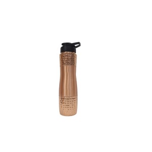 Pure Copper Water Sipper with Top and Bottom Hammered Finish