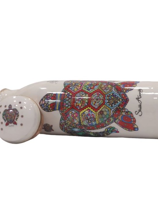 Pure copper meena work water bottle with lucky turtle edition (1L)